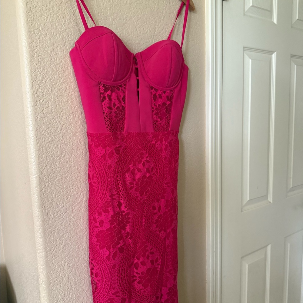 Bebe Pink Asymmetrical Dress